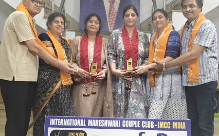 जयपुर की प्रीति झंवर एवं चितौड़गढ़ की स्नेहलता काबरा को " माहेश्वरी समाज सेवा रत्न सम्मान" भेंट
