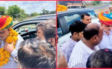 यूडीएच मंत्री झाबर सिंह खरा का जिला मंत्री राज सिंह चौधरी पूर्व अध्यक्ष रामेश्वर खंडेलवाल के नेतृत्व में किया स्वागत