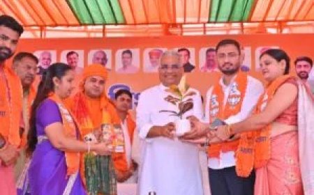 टपूकड़ा में नागरिक सम्मेलन संपन्न: केंद्रीय मंत्री भूपेन्द्र यादव और विधायक महंत बालकनाथ का भव्य स्वागत