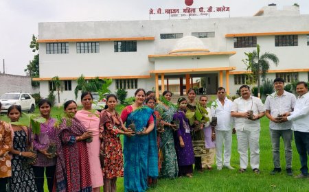 जिला प्रमुख संघ के पूर्व अध्यक्ष ने महाविद्यालय में किया पौधरोपण; सघन वृक्षारोपण अभियान के तहत हुआ पौधरोपण