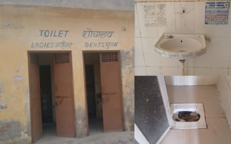 मुजरास टोल प्लाजा पर बदहाली का शिकार शौचालय; उखड़ा बिजली बोर्ड और नंगे तार दे रहे हादसे को न्योता, खुले में शौच को मजबूर हैं चालक-कंडक्टर