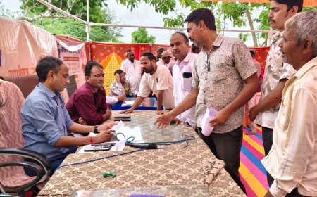 गोगरा ग्रामीण सेवा शिविर में सुनी गई ग्रामीणों की समस्याएं, सात वर्ष पुराने खातेदारी भूमि विभाजन का मौके पर हुआ निस्तारण