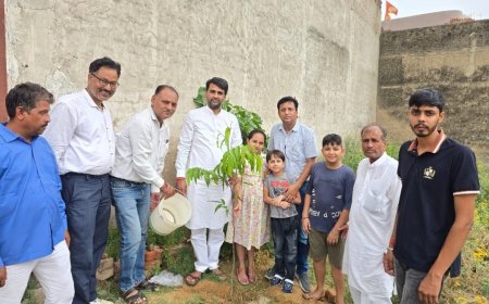 जीविका केवलानी के 'ग्रीन कॉलोनी-ग्रीन खैरथल' अभियान के आह्वान पर विधायक ललित यादव ने किया पौधारोपण