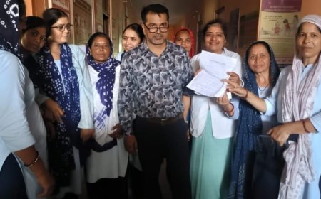 राजस्थान में एएनएम संघ का विरोध, कार्रवाई के आदेश वापस लेने की मांग; सभी स्वास्थ्य केंद्रों पर सौंपे ज्ञापन