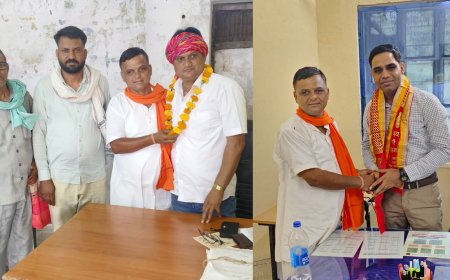 लक्ष्मणगढ़: नव नियुक्त तहसीलदार मनीष शर्मा व डीएसपी नागेंद्र सिंह का भव्य स्वागत