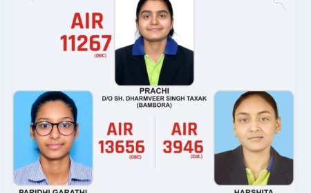 ईपी स्कूल खैरथल का NEET में परचम, 3 बेटियों ने मेडिकल में बनाई जगह, बालिकाओं का किया भव्य स्वागत