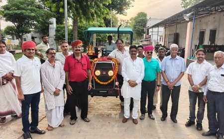 मिश्री देवी सत्यनारायण खेराड़ी चैरिटेबल ट्रस्ट ने श्री कृष्ण गौशाला को ट्रैक्टर किया भेंट