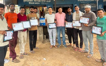 रक्तदान महादान: टिटपुरी में रक्तवीरों को प्रशस्ति पत्र वितरित कर किया सम्मानित