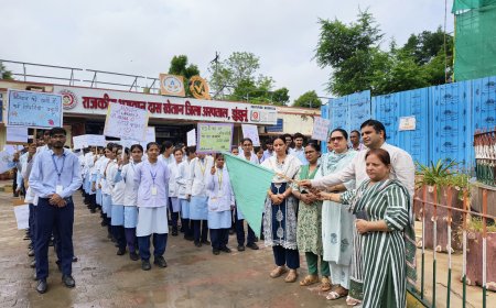 बीडीके अस्पताल से कलेक्ट्रेट तक नर्सिंग विद्यार्थियों ने निकाली 'अंगदान-महादान' जागरूकता रैली