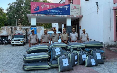 जहाजपुर पुलिस की बड़ी कार्रवाई: बजरी की आड़ में कार से तस्करी हो रहा 351 किलो डोडा पोस्त जब्त, कीमत ₹70.68 लाख