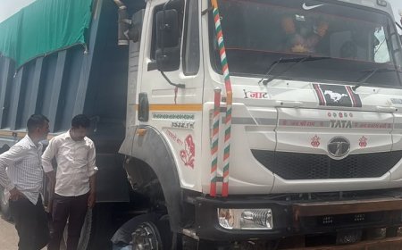 एनएच-62 पर फिल्मी अंदाज़ में पीछा: DST टीम ने टायर बर्स्ट कर अवैध बजरी से भरा बिना नंबरी डंपर पकड़ा, चालक गिरफ्तार