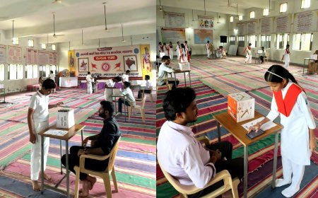 राय गांधी आदर्श विद्या मन्दिर में छात्र संसद एवं कन्या भारती चुनाव संपन्न