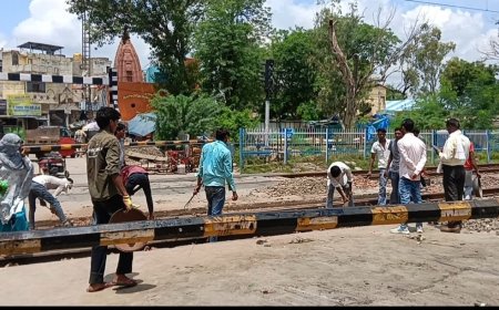 रेलवे फाटक-93 दो दिन से बंद, ट्रैक मेंटेनेंस से थमी शहर की रफ्तार, ROB निर्माण में देरी पर फूटा गुस्सा