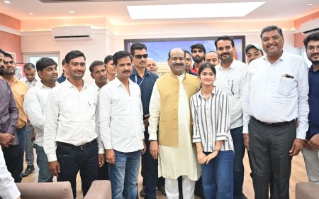 खेरली की रिया खंडेलवाल ने की लोकसभा अध्यक्ष ओम बिरला से शिष्टाचार मुलाकात;  नई दिल्ली में की शैक्षणिक चर्चा