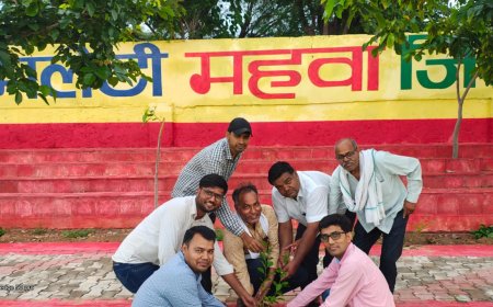 महुवा में 'एक पेड़ मां के नाम' अभियान के तहत पौधारोपण: सहायक वाणिज्य कर अधिकारी के नेतृत्व में लगाए गए 101 पौधे