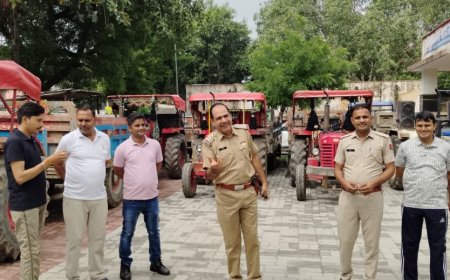 जहाजपुर पुलिस का बड़ा प्रहार; दो पुलिस जवानों की सटीक दबिश से 9 ट्रैक्टर-ट्रॉलियां जब्त, अवैध बजरी कारोबारियों में मचा हड़कंप