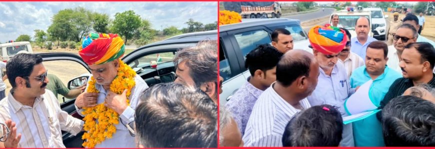 यूडीएच मंत्री झाबर सिंह खर्रा का जिला मंत्री राज सिंह चौधरी पूर्व अध्यक्ष रामेश्वर खंडेलवाल के नेतृत्व में किया स्वागत