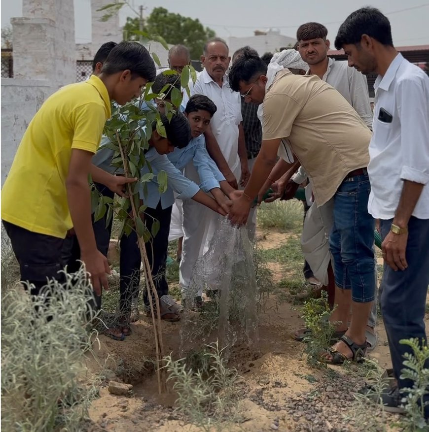दाता मूल सिंह के स्थान पर हुआ पौधारोपण, ग्रामीणों ने लिया पर्यावरण संरक्षण का संकल्प