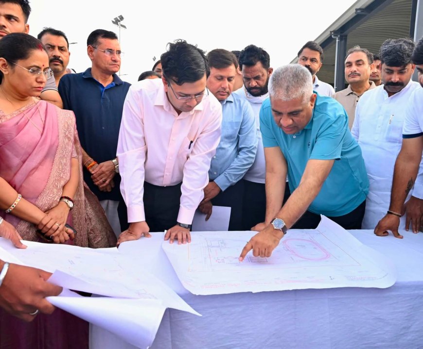 केंद्रीय मंत्री भूपेंद्र यादव ने बाबा मोहनराम के दर्शन कर प्रदेश की खुशहाली की कामना की, बीडा स्टेडियम का किया निरीक्षण