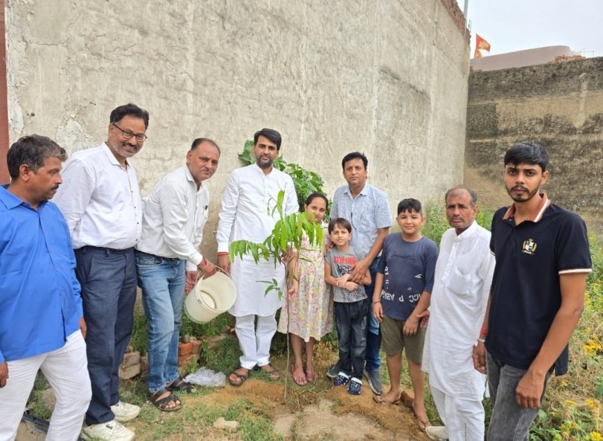 जीविका केवलानी के 'ग्रीन कॉलोनी-ग्रीन खैरथल' अभियान के आह्वान पर विधायक ललित यादव ने किया पौधारोपण