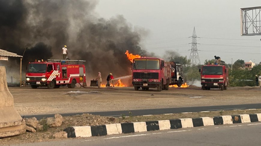 जोधपुर: NH-62 पर बायो-डीजल के दो टैंकरों में लगी भीषण आग, टला बड़ा हादसा; लगा लंबा जाम