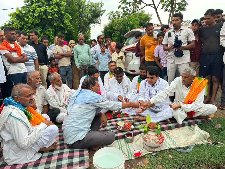 विधायक राजेंद्र मीणा ने पंच पटेलो के साथ राजकीय प्राथमिक स्वास्थ्य केंद्र कोट का किया भूमि पूजन