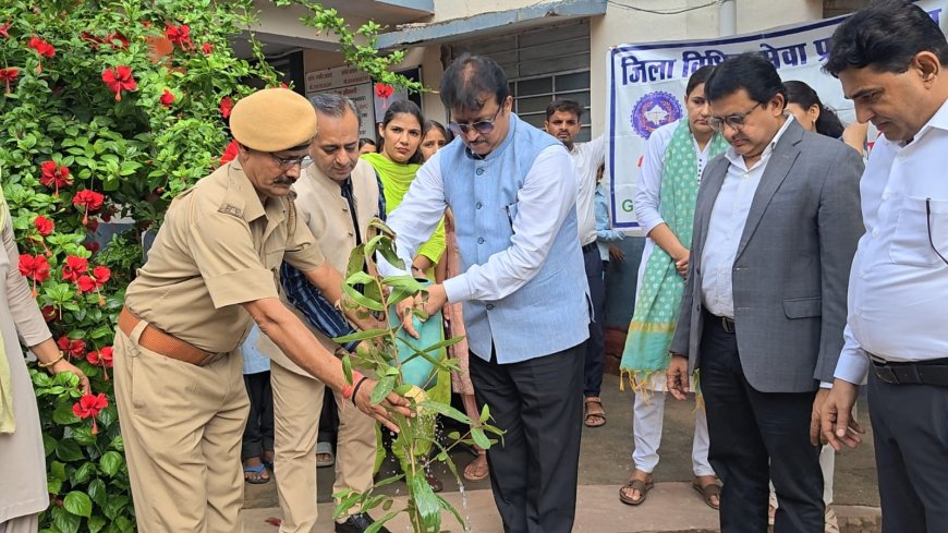 कस्तूरबा गांधी आवासीय विद्यालय में न्यायिक अधिकारियों ने किया सघन वृक्षारोपण, पर्यावरण संरक्षण का दिया संदेश