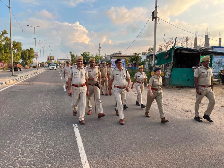 अपराधियों में खौफ, आमजन में विश्वास!: सेवर में पुलिस का रूट मार्च; व्यापारियों व महिलाओं से संवाद कर ली फीडबैक