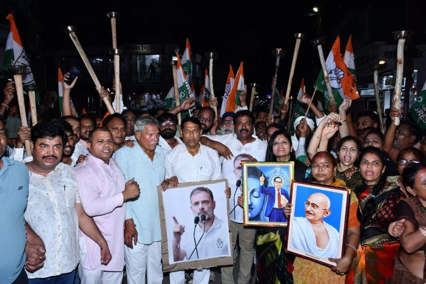 छात्रों के संघर्ष की जीत, छात्रों-युवाओं के सम्मान में कांग्रेस ने निकाला विजय मार्च
