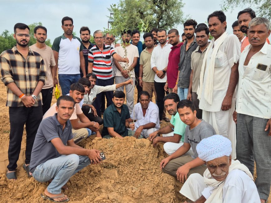 एक पेड़ मां के नाम से प्रेरित होकर खेड़ी शिला में रोपे 151 पौधे, परिजनों ने हर माह पौधारोपण का लिया संकल्प
