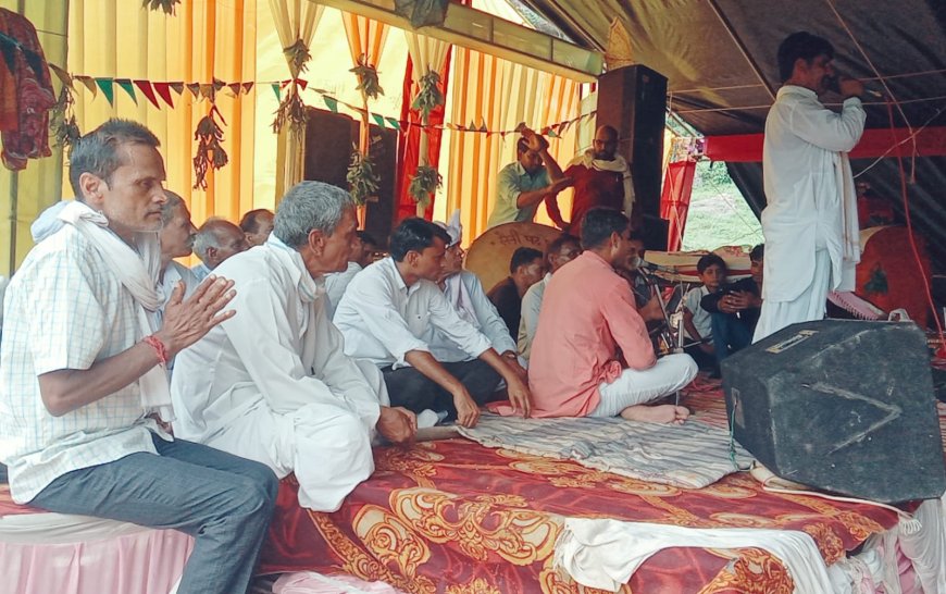 भागवत कथा समापन पर हुआ पद दंगल व भंडारे का आयोजन