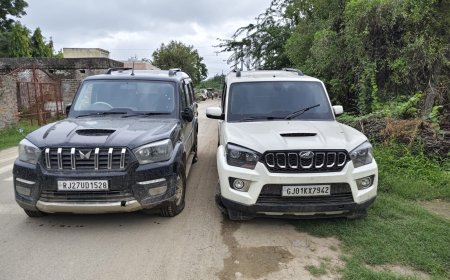 नाकाबंदी तोड़ भागे तस्कर: 1500 किग्रा डोडा पोस्त के साथ फॉर्च्यूनर और दो स्कॉर्पियो जब्त, आरोपी फरार