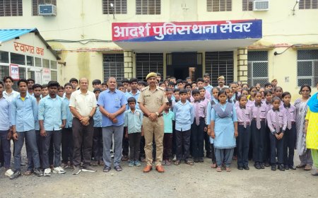 सरदार पटेल की 150वीं जयंती: सेवर थाने पहुंचे स्कूली बच्चे, जानी पुलिस की कार्यप्रणाली और अनुशासन के गुर