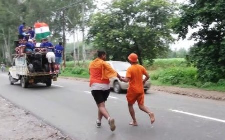 'हर-हर महादेव' के जयकारों से गूंजा महुवा: बड़े महादेव मंदिर से हरिद्वार के लिए रवाना हुई पहली डाक कांवड़ यात्रा