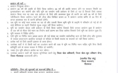 जहाजपुर में इंडोर स्टेडियम के लिए 1 हेक्टेयर भूमि आवंटित; जिला कलेक्टर ने जारी किया आदेश, 99 वर्ष के लिए हुआ आवंटन