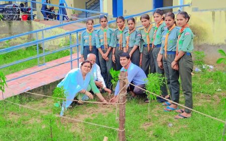 राजकीय विद्यालय में हुआ पौधारोपण कार्यक्रम; विद्यार्थियों ने पौधे लगाकर ली नियमित देखभाल और पर्यावरण संरक्षण की शपथ