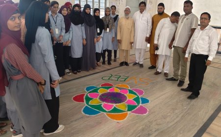 अंजुमन कॉलेज में रंगोली से सजा लोकतंत्र का संदेश, युवाओं ने लिया शत-प्रतिशत मतदान का संकल्प
