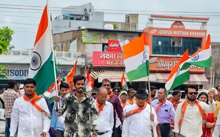 कराना में 'हर घर तिरंगा' अभियान की गूंज: भाजपा शहर मंडल ने निकाली भव्य तिरंगा यात्रा