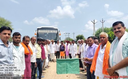 कृषकों की नई तकनीक से पहचान: 50 सदस्यीय किसान दल शैक्षणिक भ्रमण के लिए बीकानेर, जैसलमेर व अजमेर रवाना