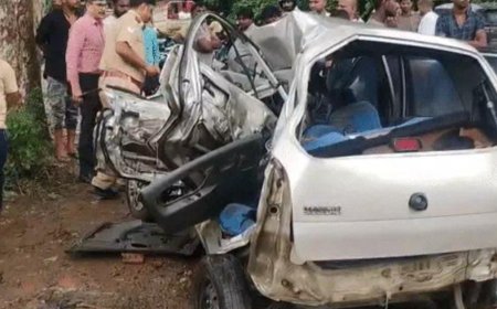 बाराबंकी में दर्दनाक हादसा, डंपर की टक्कर से एक ही परिवार के चार लोगों की मौत