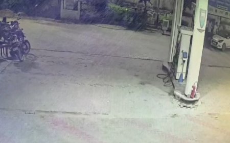 अलवर:पेट्रोल पंप पर तोड़फोड़ और लूटपाट: गनमैन से राइफल छीनने का प्रयास, वारदात CCTV में कैद