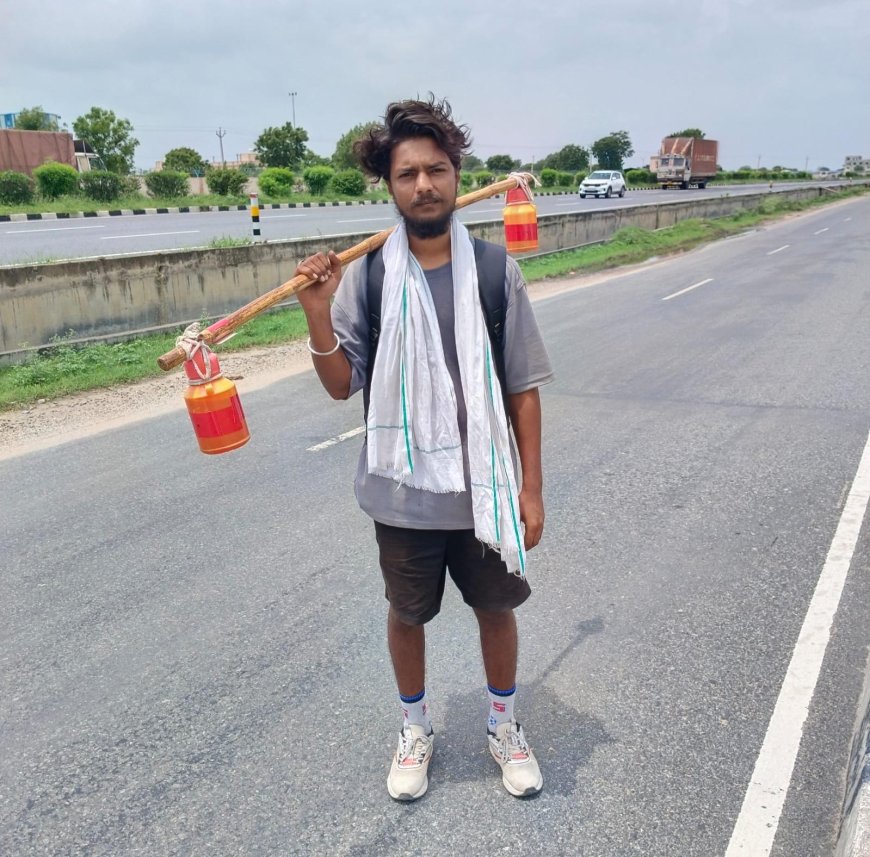 25 दिन में 950 KM की पैदल कावड़ यात्रा: हरिद्वार से गंगाजल लेकर गुरला पहुंचे अंशुल तिवाड़ी