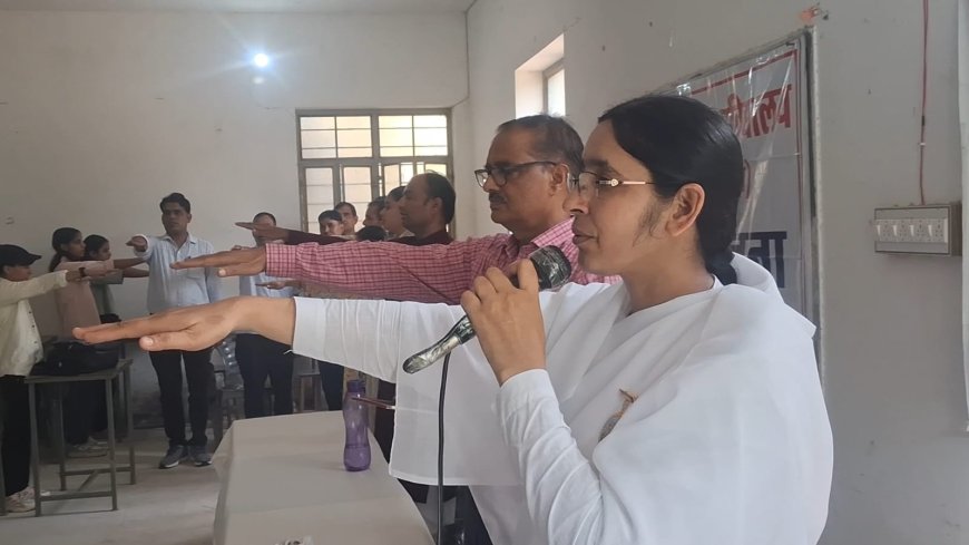 नशामुक्त भारत महाअभियान: ब्रह्माकुमारीज़ ने 10 करोड़ लोगों को नशामुक्ति का संकल्प दिलाने की उठाई मशाल, उदयपुरवाटी में दिलाई शपथ
