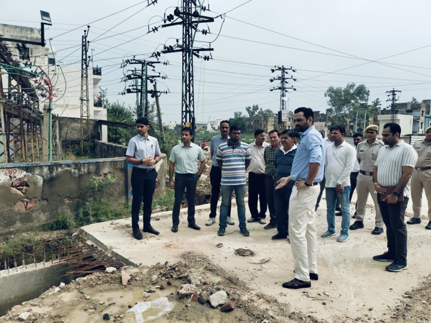 भरतपुर जिला कलक्टर कमर चौधरी का सख्त रुख:चौराहों के सौंदर्यीकरण और जल निकासी में तेजी लाने के निर्देश