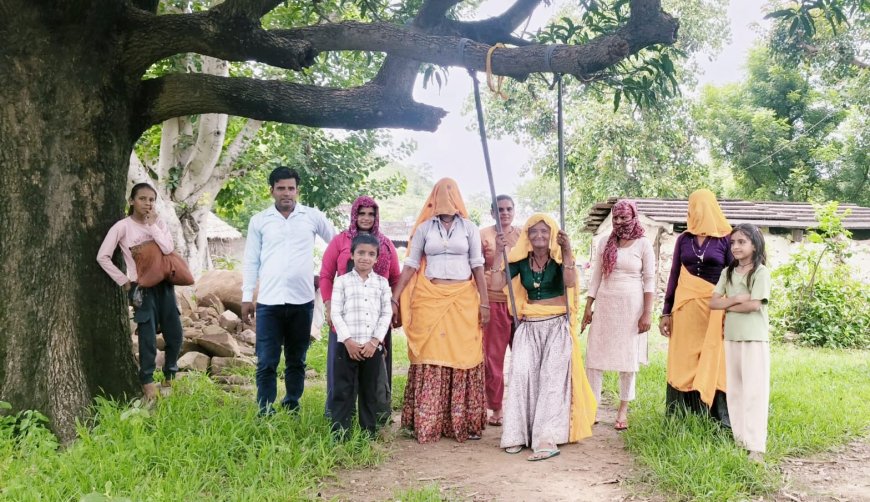 ​"झूला तो पड़ गया अमवा की डाल पे जी...": सकट क्षेत्र में रिमझिम फुहारों के बीच हर्षोल्लास से मना हरियाली तीज का पर्व