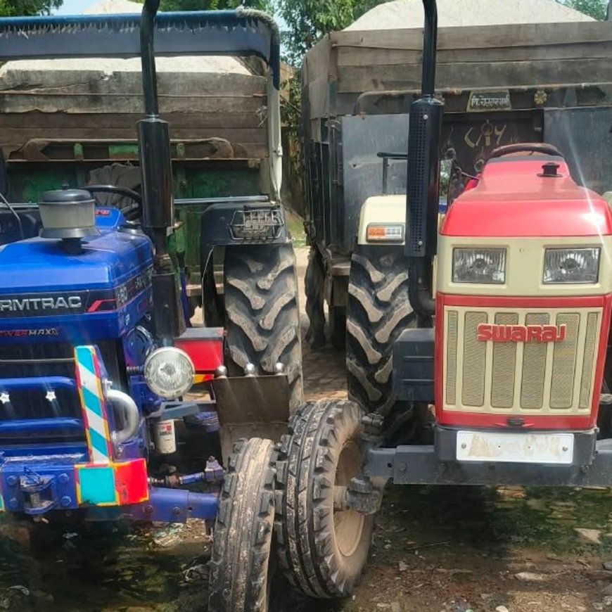 डीग में 'ऑपरेशन पृथ्वी' का बड़ा एक्शन: 22 चक्के के ट्रेलर समेत 5 वाहन जब्त, 4 आरोपी गिरफ्तार; खनन माफियाओं में हड़कंप