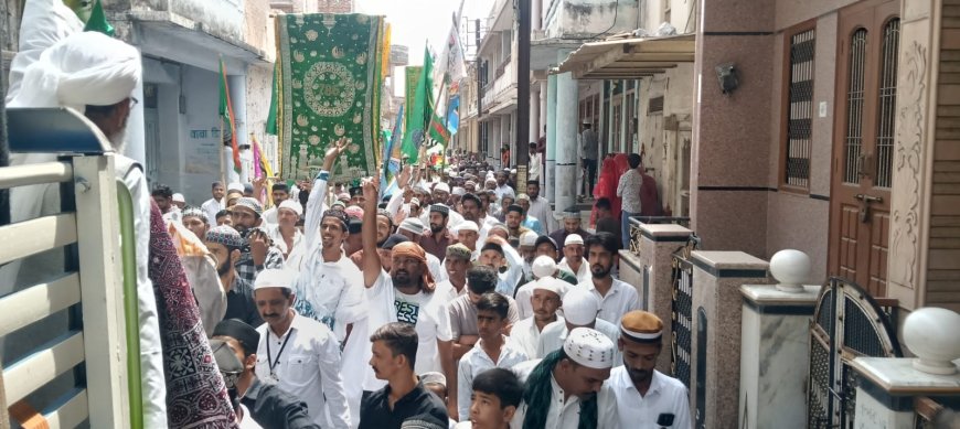 तखतगढ़ में ईद मिलादुन्नबी का जुलूस, हर्षाल्लास ओर शांतिपूर्ण माहौल के साथ निकाला गया