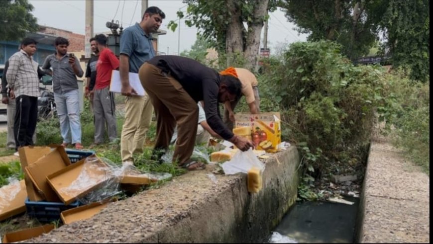 टपूकड़ा में खाद्य सुरक्षा विभाग की कार्रवाई, करीब 220 किलो मिठाई कराई नष्ट