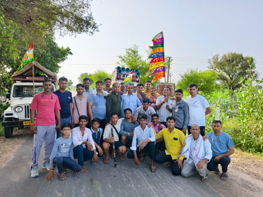 सोयला (बावड़ी) से 21वां पैदल संघ बाबा रामदेव जी के दर्शनार्थ रुणिचा धाम रवाना