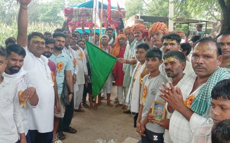 जयकारों से गूंजा बांरा रास्ता: नारायणपुर से घाटा पपलाज माता की छठी पदयात्रा रवाना, उमड़ा आस्था का सैलाब